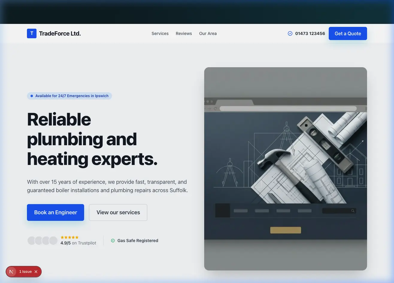 Local Trades Website — Trades concept case study by Korbies
